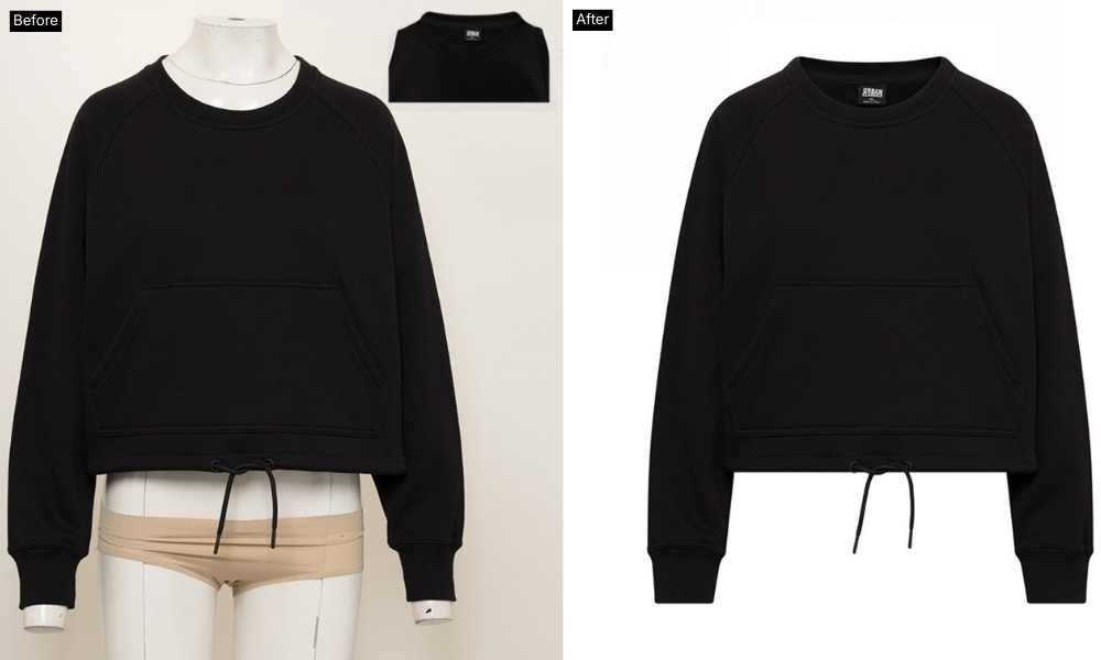 ghost mannequin editing before after comparison