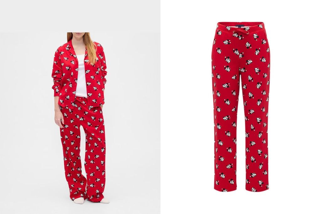 model to flatlay before after comparison of womens sleepwear
